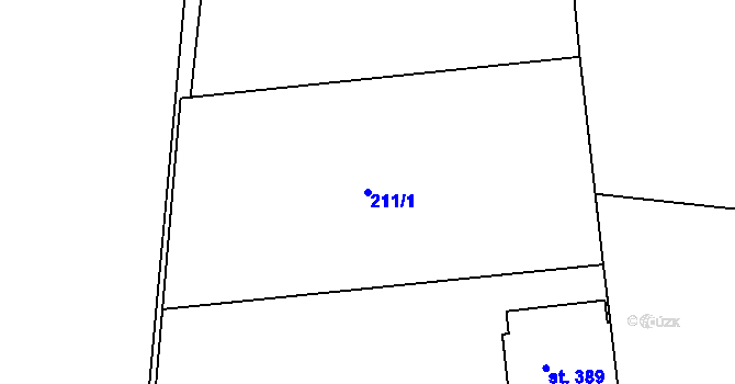 Parcela st. 211/1 v KÚ Krhanice, Katastrální mapa