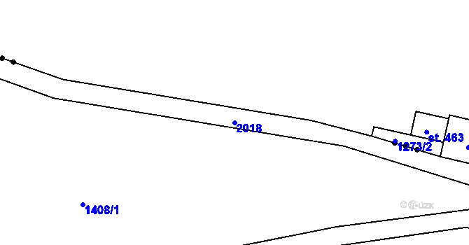 Parcela st. 2018 v KÚ Krhanice, Katastrální mapa