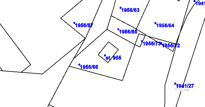 Parcela st. 955 v KÚ Krhanice, Katastrální mapa