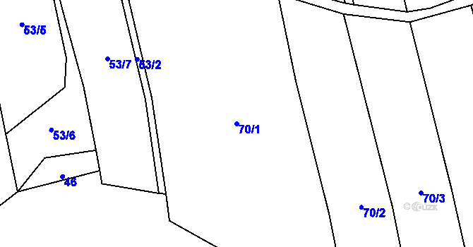 Parcela st. 70/1 v KÚ Krhov, Katastrální mapa