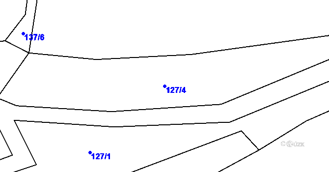 Parcela st. 127/4 v KÚ Krhov, Katastrální mapa