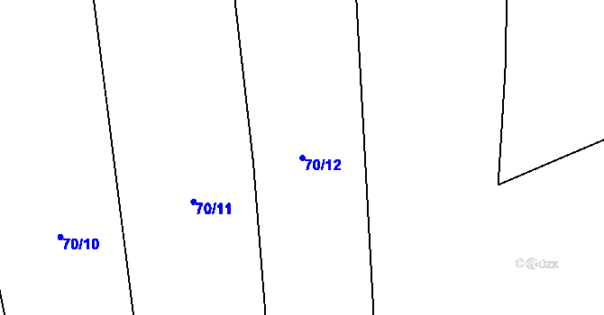 Parcela st. 70/12 v KÚ Krhov, Katastrální mapa