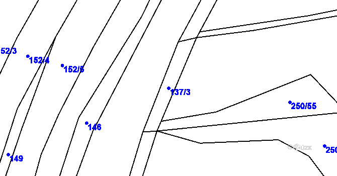 Parcela st. 137/3 v KÚ Krhov, Katastrální mapa