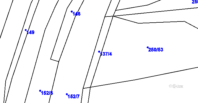 Parcela st. 137/4 v KÚ Krhov, Katastrální mapa