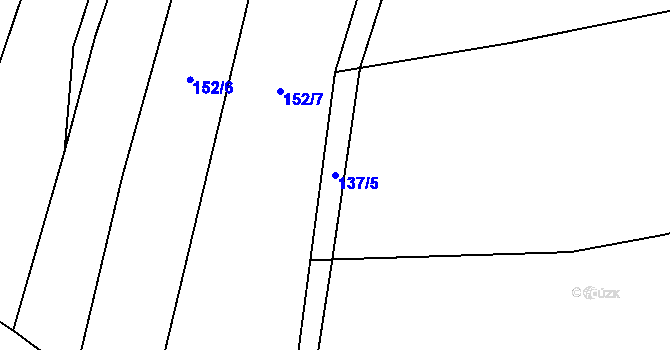 Parcela st. 137/5 v KÚ Krhov, Katastrální mapa