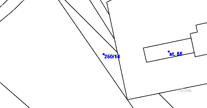 Parcela st. 250/14 v KÚ Krhov, Katastrální mapa