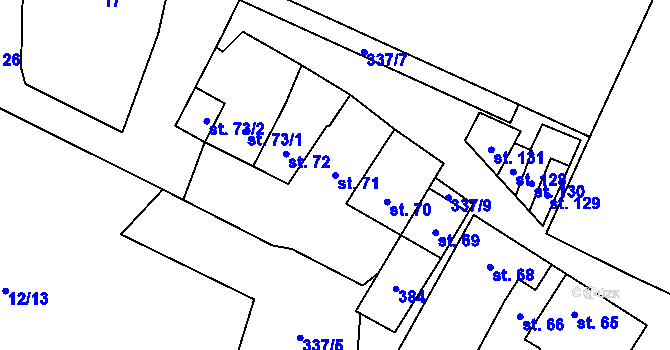 Parcela st. 71 v KÚ Krhov u Hrotovic, Katastrální mapa