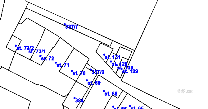 Parcela st. 131 v KÚ Krhov u Hrotovic, Katastrální mapa