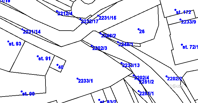 Parcela st. 108 v KÚ Krhov u Bojkovic, Katastrální mapa