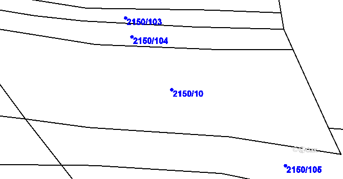 Parcela st. 2150/10 v KÚ Krhov u Bojkovic, Katastrální mapa