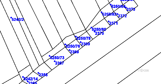 Parcela st. 2369 v KÚ Krhov u Bojkovic, Katastrální mapa