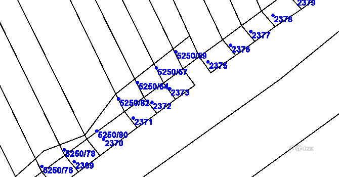 Parcela st. 2373 v KÚ Krhov u Bojkovic, Katastrální mapa