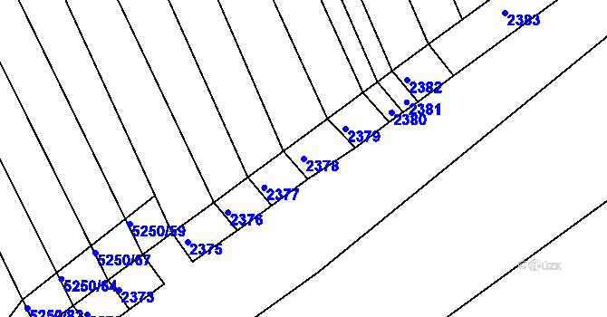 Parcela st. 2378 v KÚ Krhov u Bojkovic, Katastrální mapa