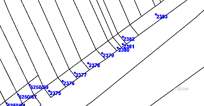 Parcela st. 2379 v KÚ Krhov u Bojkovic, Katastrální mapa