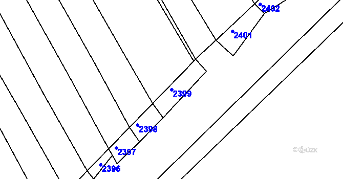 Parcela st. 2399 v KÚ Krhov u Bojkovic, Katastrální mapa