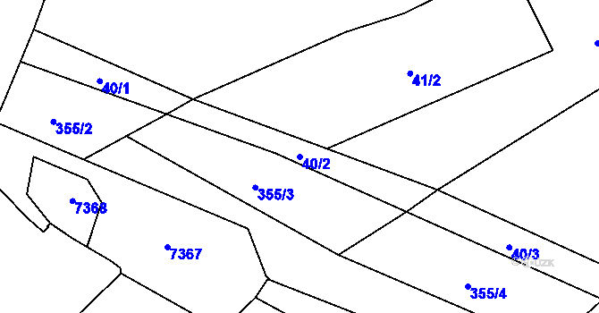 Parcela st. 40/2 v KÚ Krhovice, Katastrální mapa
