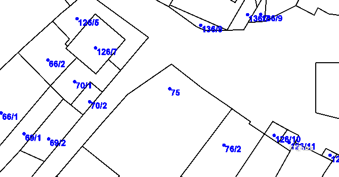 Parcela st. 75 v KÚ Krhovice, Katastrální mapa