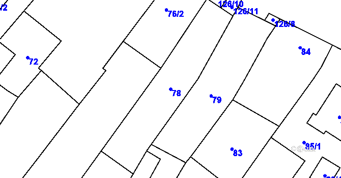 Parcela st. 78 v KÚ Krhovice, Katastrální mapa