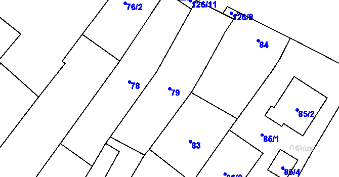 Parcela st. 79 v KÚ Krhovice, Katastrální mapa