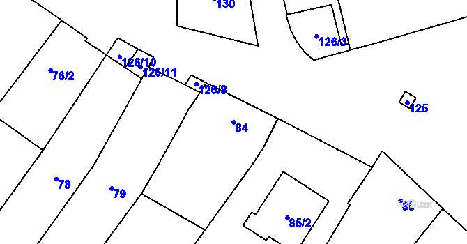 Parcela st. 84 v KÚ Krhovice, Katastrální mapa