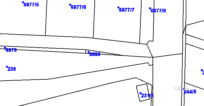 Parcela st. 243/48 v KÚ Krhovice, Katastrální mapa