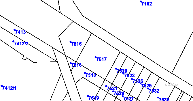 Parcela st. 450/5 v KÚ Krhovice, Katastrální mapa