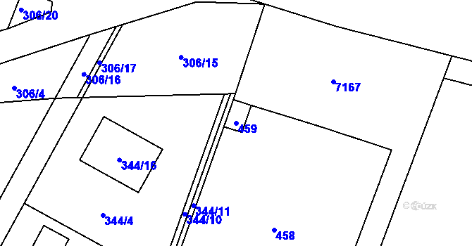 Parcela st. 459 v KÚ Krhovice, Katastrální mapa