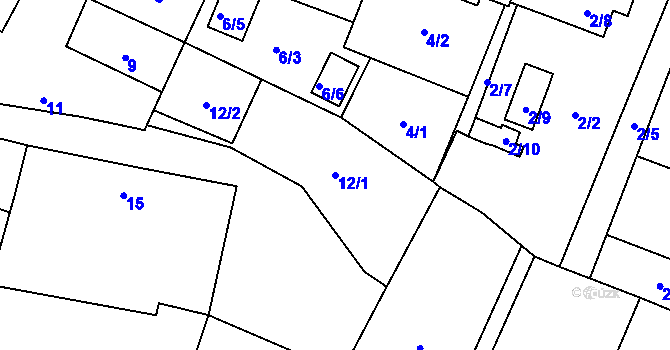 Parcela st. 12/1 v KÚ Krhovice, Katastrální mapa