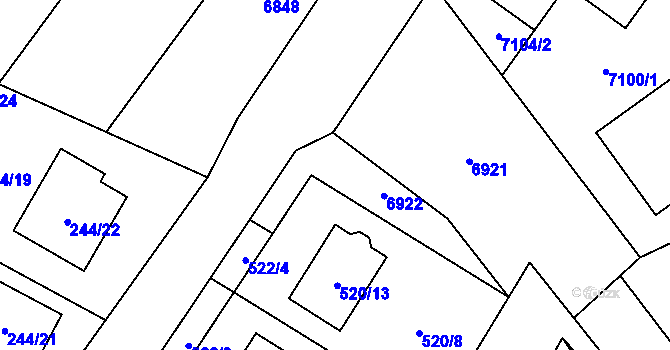 Parcela st. 520/11 v KÚ Krhovice, Katastrální mapa