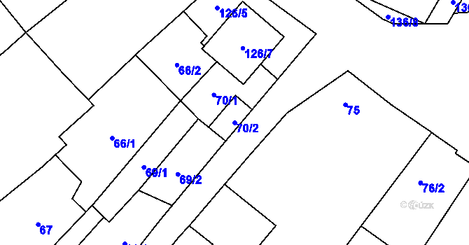 Parcela st. 70/2 v KÚ Krhovice, Katastrální mapa