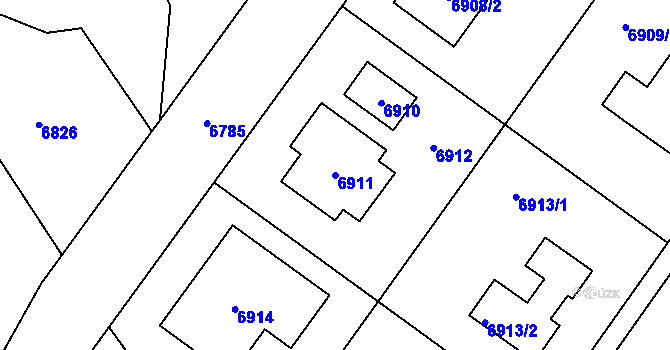Parcela st. 6911 v KÚ Krhovice, Katastrální mapa