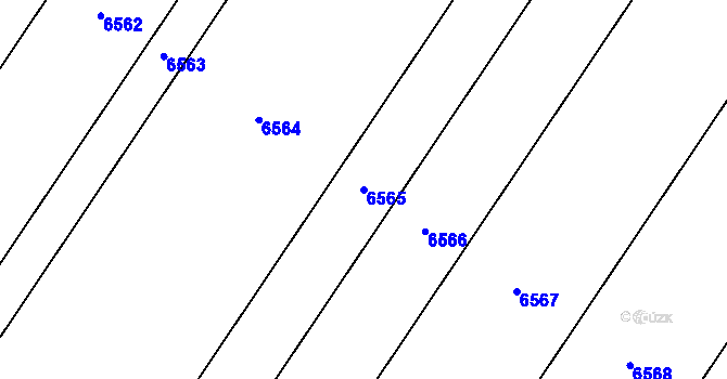 Parcela st. 6565 v KÚ Krhovice, Katastrální mapa