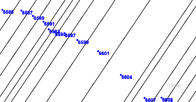 Parcela st. 6601 v KÚ Krhovice, Katastrální mapa
