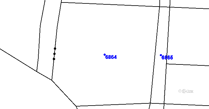Parcela st. 6864 v KÚ Krhovice, Katastrální mapa
