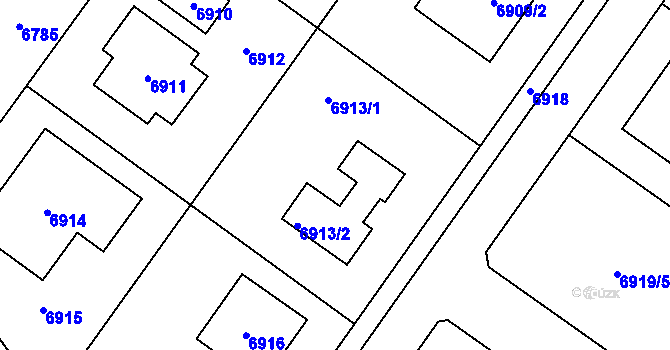 Parcela st. 6913 v KÚ Krhovice, Katastrální mapa