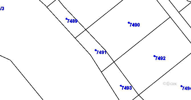 Parcela st. 7491 v KÚ Krhovice, Katastrální mapa