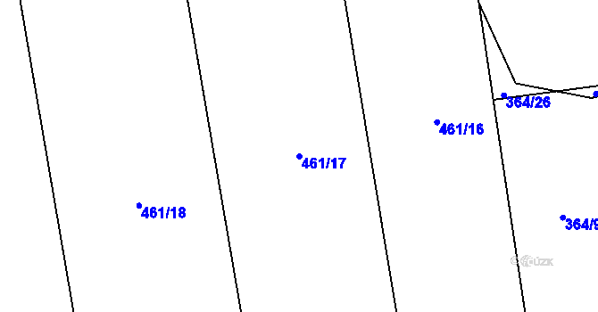 Parcela st. 461/17 v KÚ Krchleby, Katastrální mapa