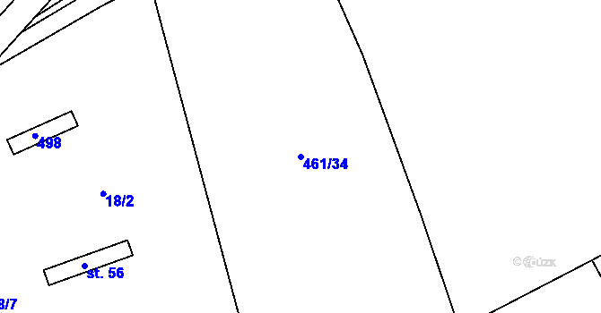 Parcela st. 461/34 v KÚ Krchleby, Katastrální mapa