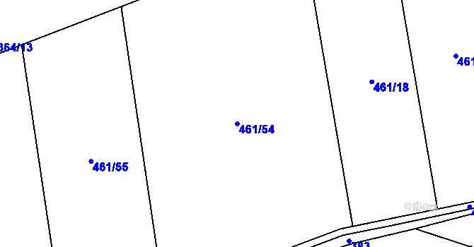 Parcela st. 461/54 v KÚ Krchleby, Katastrální mapa