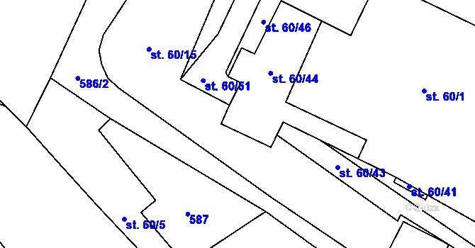 Parcela st. 60/48 v KÚ Močovice, Katastrální mapa