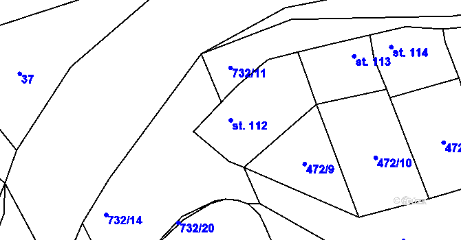 Parcela st. 112 v KÚ Močovice, Katastrální mapa