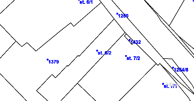 Parcela st. 6/2 v KÚ Krchleby u Nymburka, Katastrální mapa