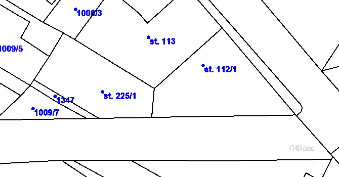 Parcela st. 112/2 v KÚ Krchleby u Nymburka, Katastrální mapa