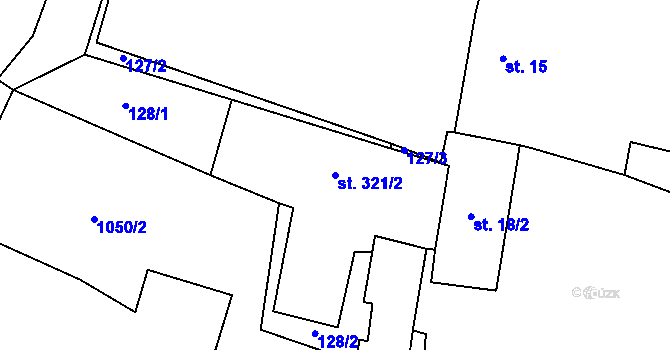 Parcela st. 321/2 v KÚ Krchleby u Nymburka, Katastrální mapa