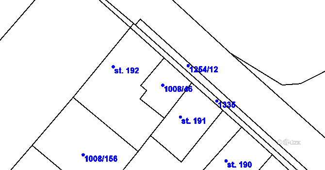 Parcela st. 1008/46 v KÚ Krchleby u Nymburka, Katastrální mapa