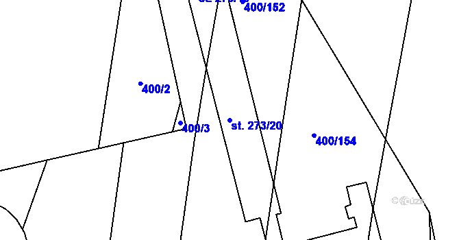 Parcela st. 273/20 v KÚ Krchleby u Nymburka, Katastrální mapa