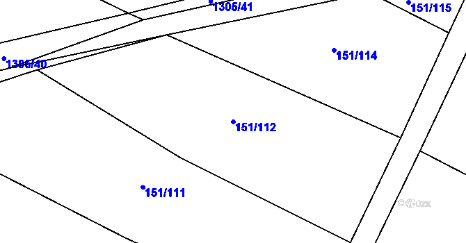 Parcela st. 151/112 v KÚ Krchleby u Nymburka, Katastrální mapa