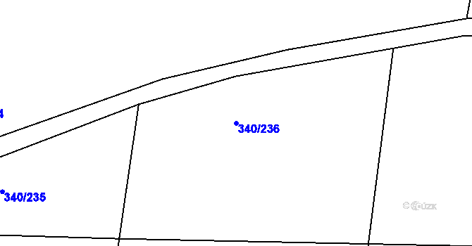 Parcela st. 340/236 v KÚ Krchleby u Nymburka, Katastrální mapa