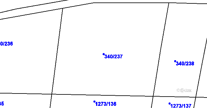 Parcela st. 340/237 v KÚ Krchleby u Nymburka, Katastrální mapa