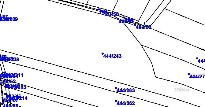 Parcela st. 444/243 v KÚ Krchleby u Nymburka, Katastrální mapa